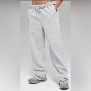 ALO Yoga Womens Light Gray Straight Leg Sweatpants